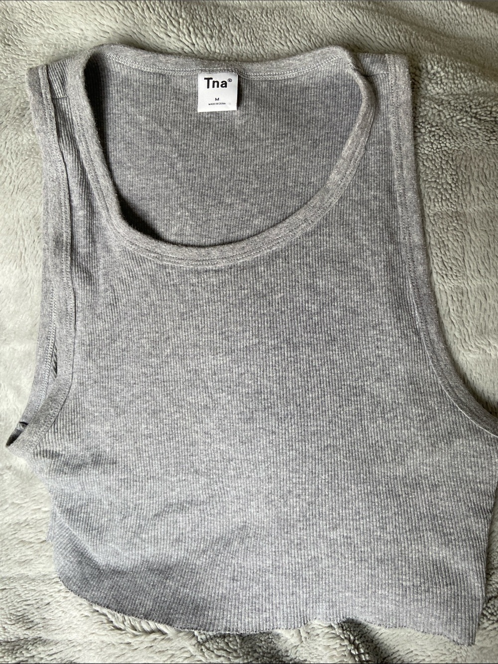 Cropped heather grey tna tank top